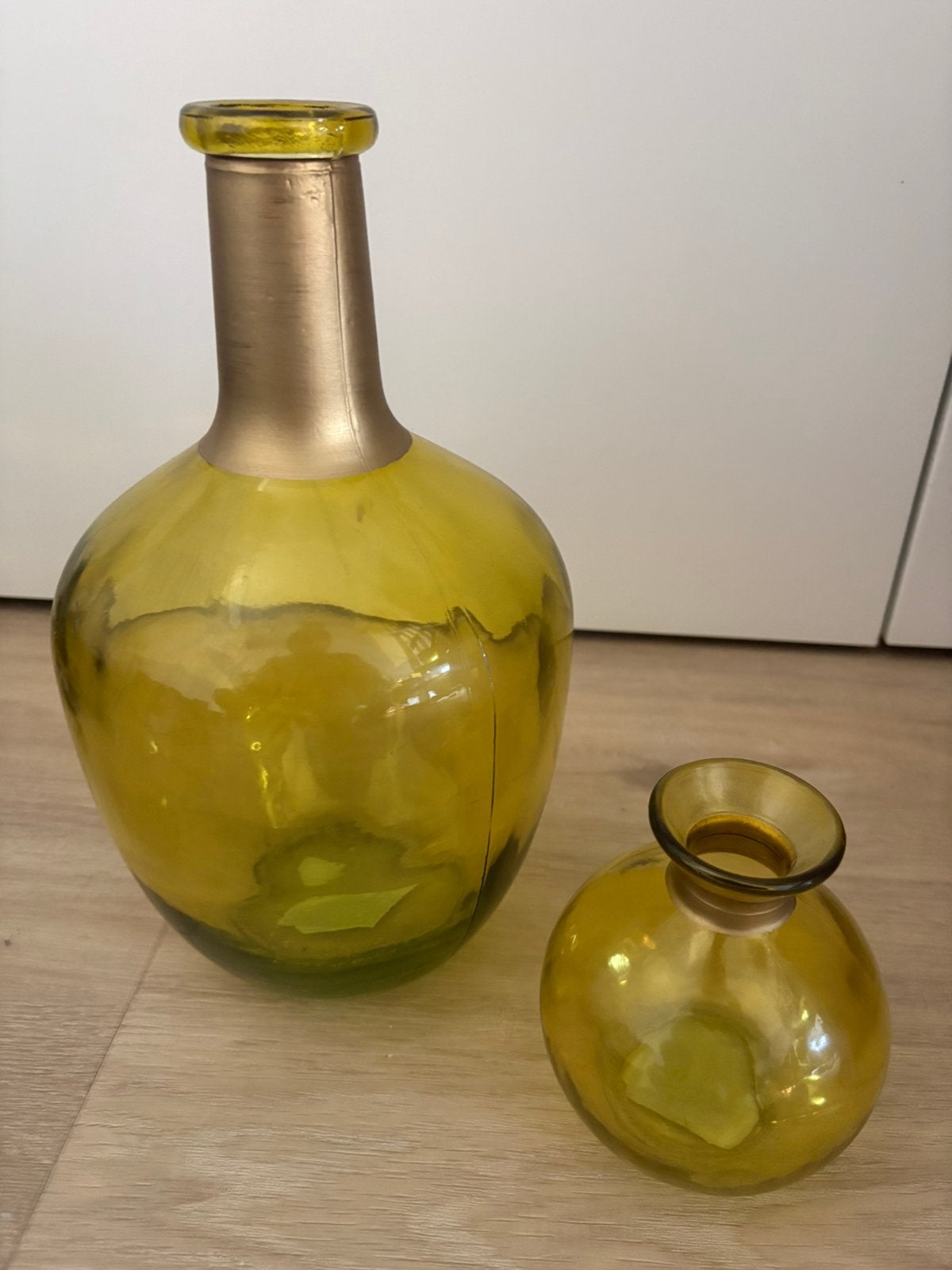 Siervazen, Huis en Inrichting, Woonaccessoires | Vazen, Geel, Ophalen of Verzenden, Minder dan 50 cm, Glas