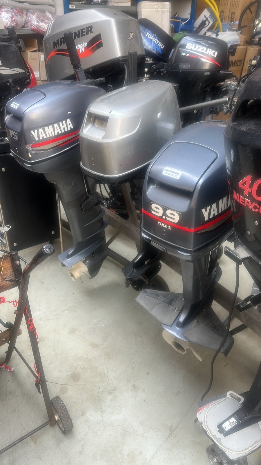 Yamaha 15 pk 2 takt, langstaart . Knuppelbediening!, Watersport en Boten, Buiten- en Binnenboordmotoren, 10 tot 30 pk, Elektrische start