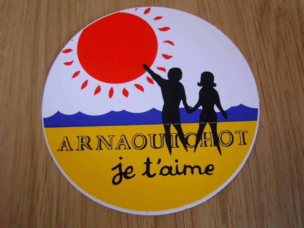 sticker frankrijk arnaoutchot je t'aime naturisten camping, Ophalen, Zo goed als nieuw