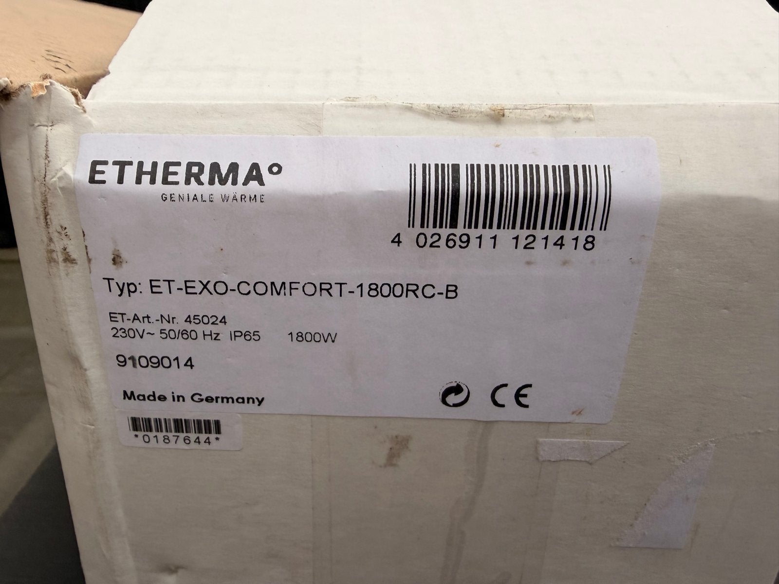 Etherma ET-EXO-COMFORT-1800RC-B Infrarood Terrasverwarmer, Elektrisch, Nieuw, Ophalen of Verzenden, Waterbestendig