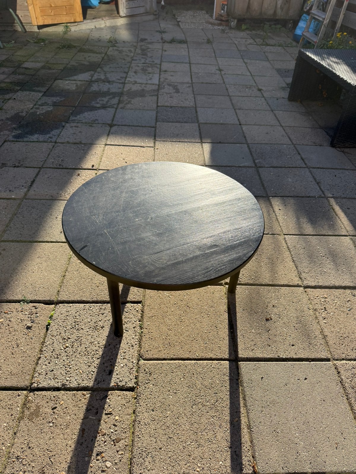 Salontafel zwart, Ophalen, Gebruikt, Rond, 50 tot 100 cm