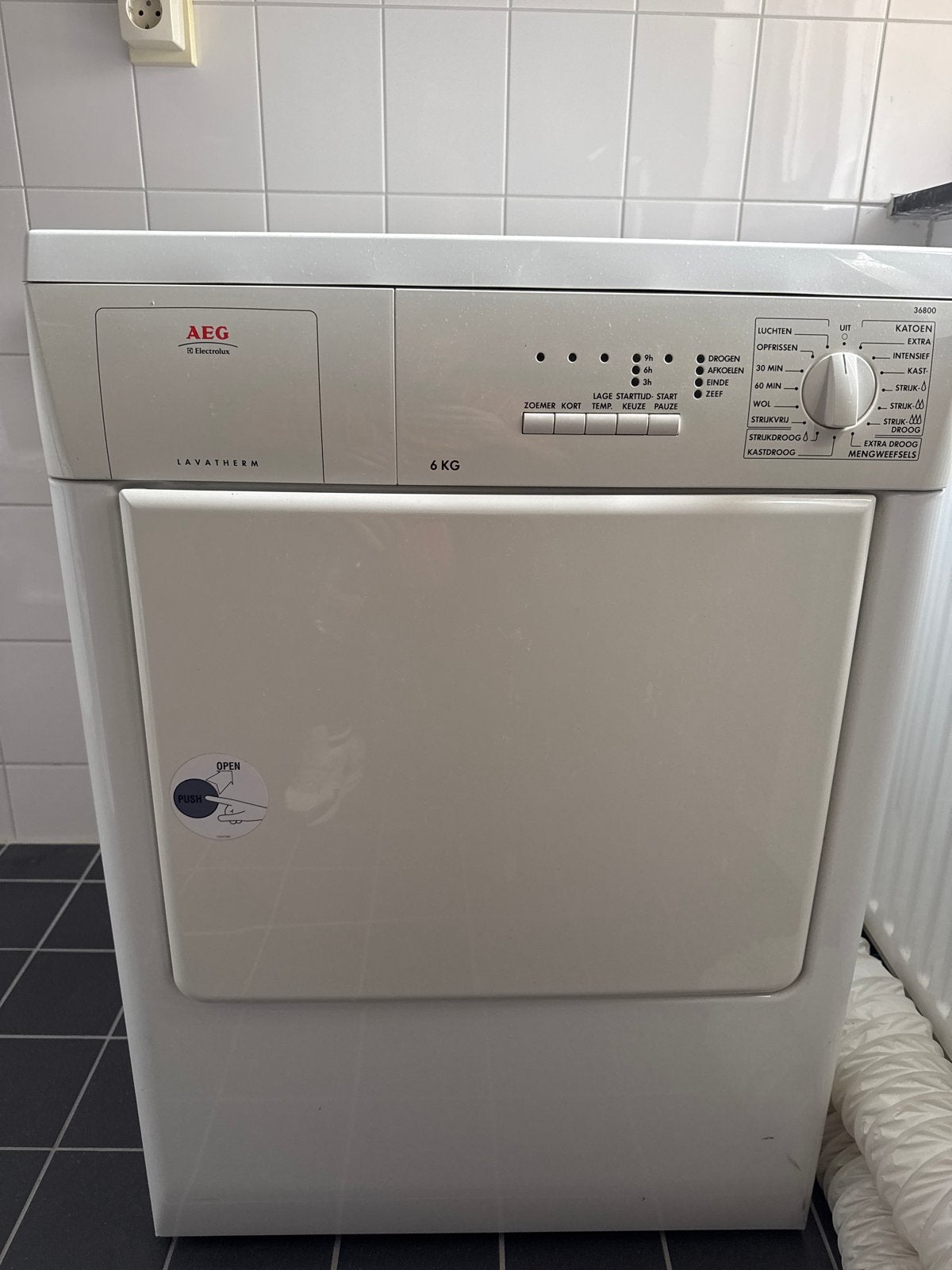 AEG Lavatherm 6 KG Wasdroger - Gebruikt, Witgoed en Apparatuur, Wasdrogers, Ophalen, Wolprogramma, Gebruikt, Luchtafvoer