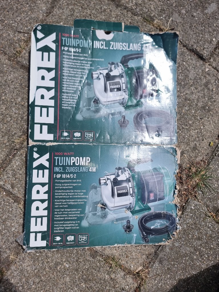 Ferrex tuinpomp 1000watt, Ophalen, Zo goed als nieuw, Elektrisch, Dompelpomp