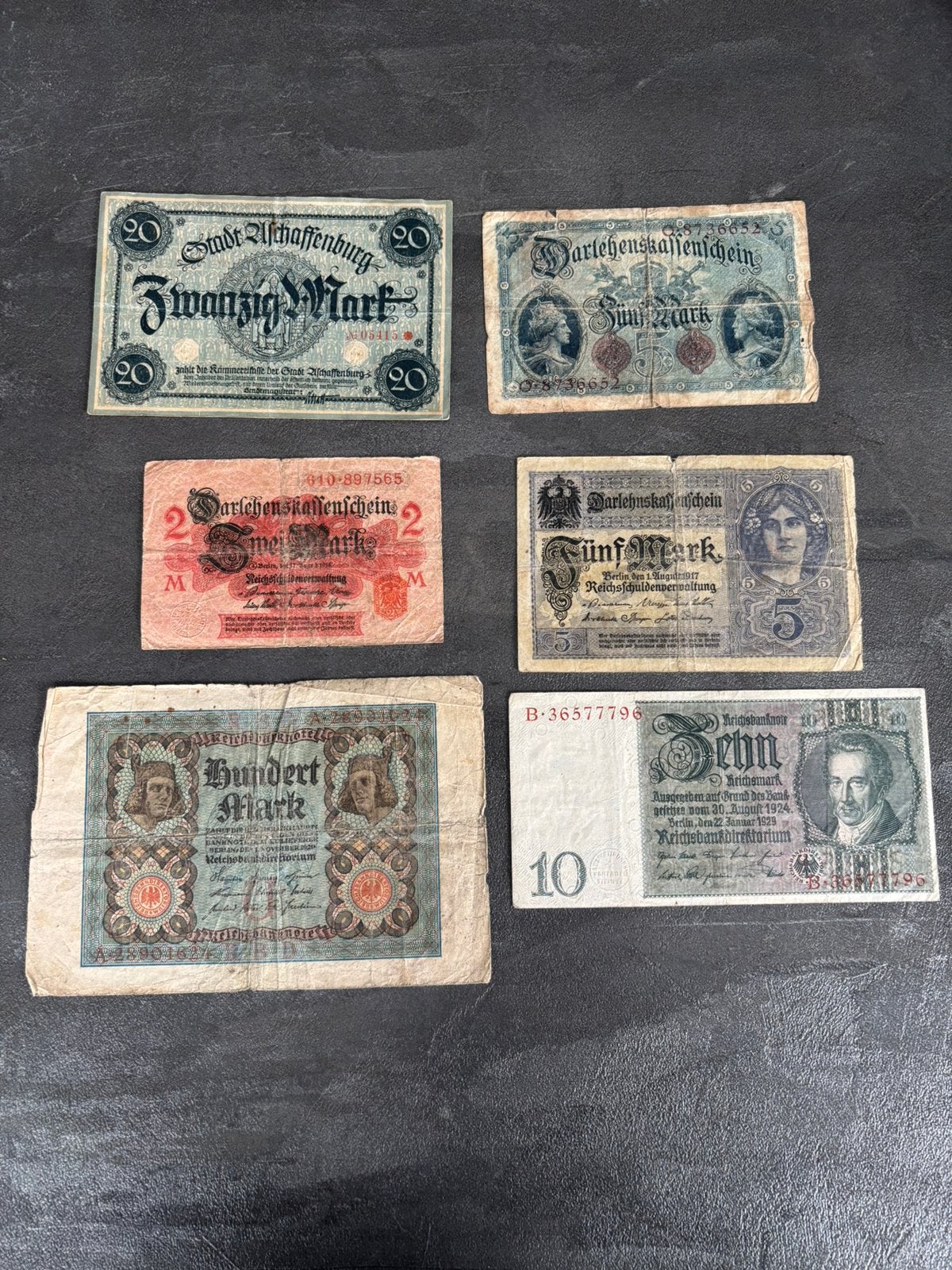6x Oude Duitse Mark Biljetten Notgeld & Reichsmark), Ophalen of Verzenden, Duitsland