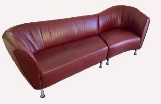Leolux Pupilla leren design bank, Ophalen, 250 tot 300 cm, Gebruikt, Modern, Vintage