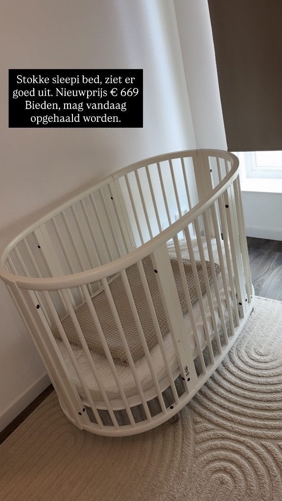 Stokke sleepi bed, Ophalen, 85 tot 100 cm, Zo goed als nieuw, Minder dan 140 cm