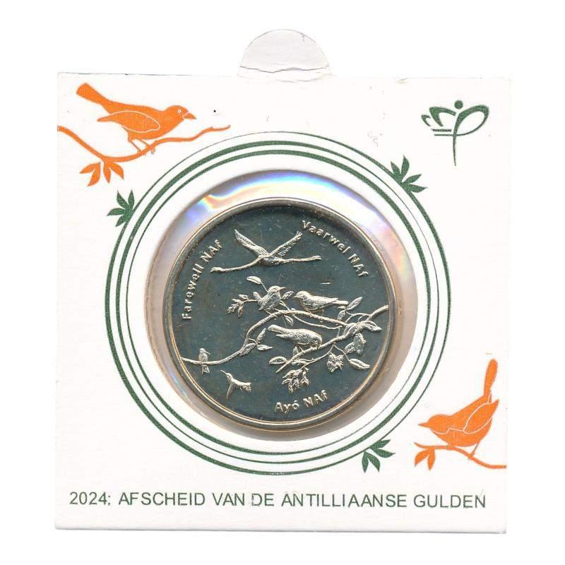 Afscheid van de Antilliaanse gulden 5 Gulden 2024 in houder, Ophalen of Verzenden, Koningin Beatrix, 5 gulden, Losse munt