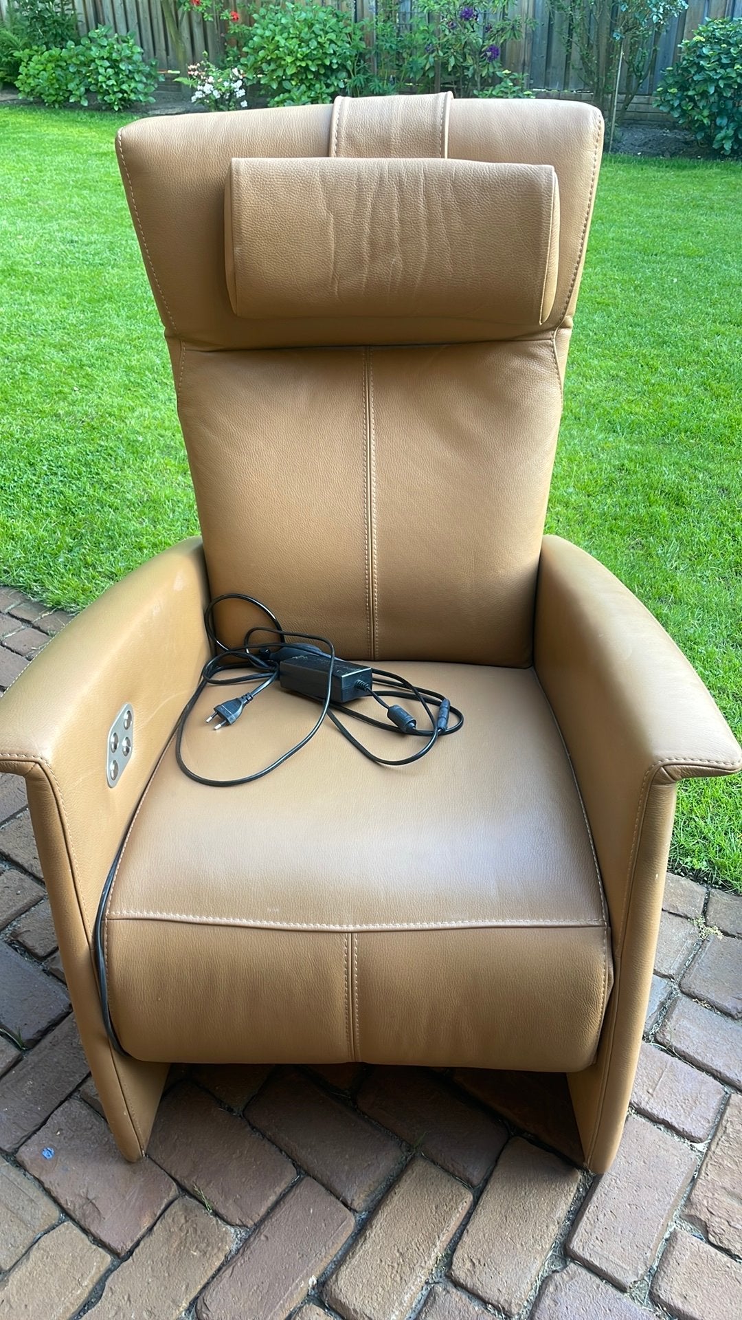 Relaxstoel met lende ondersteuning, Ophalen, Minder dan 50 cm, Gebruikt, Leer