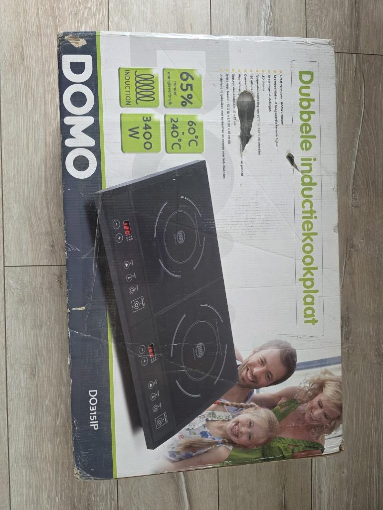 DOMO Dubbele Inductiekookplaat 3400W Nieuw, Witgoed en Apparatuur, Kookplaten, Nieuw, 3 kookzones of minder, Ophalen of Verzenden