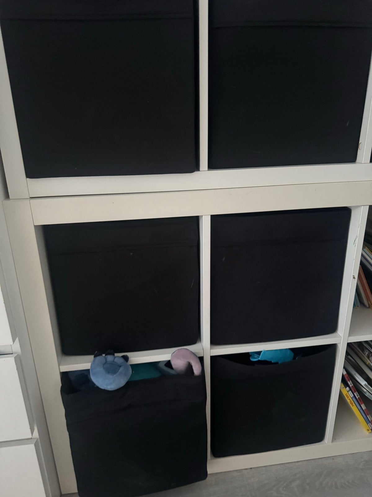 7x IKEA Drona opbergboxen, zwart, zeer goede staat, Ophalen of Verzenden, Zo goed als nieuw, Zwart, Textiel