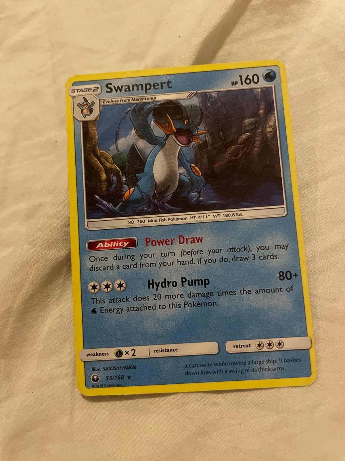 Zeldzame Swampert Pokémon kaart - 35/168, Ophalen, Gebruikt, Losse kaart