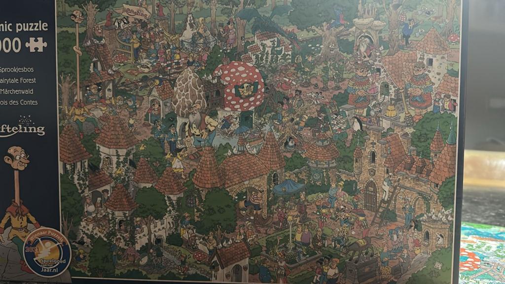 Jan van Haasteren puzzel, de Efteling, sprookjesbos, Hobby en Vrije tijd, Denksport en Puzzels, Ophalen of Verzenden, 500 t/m 1500 stukjes