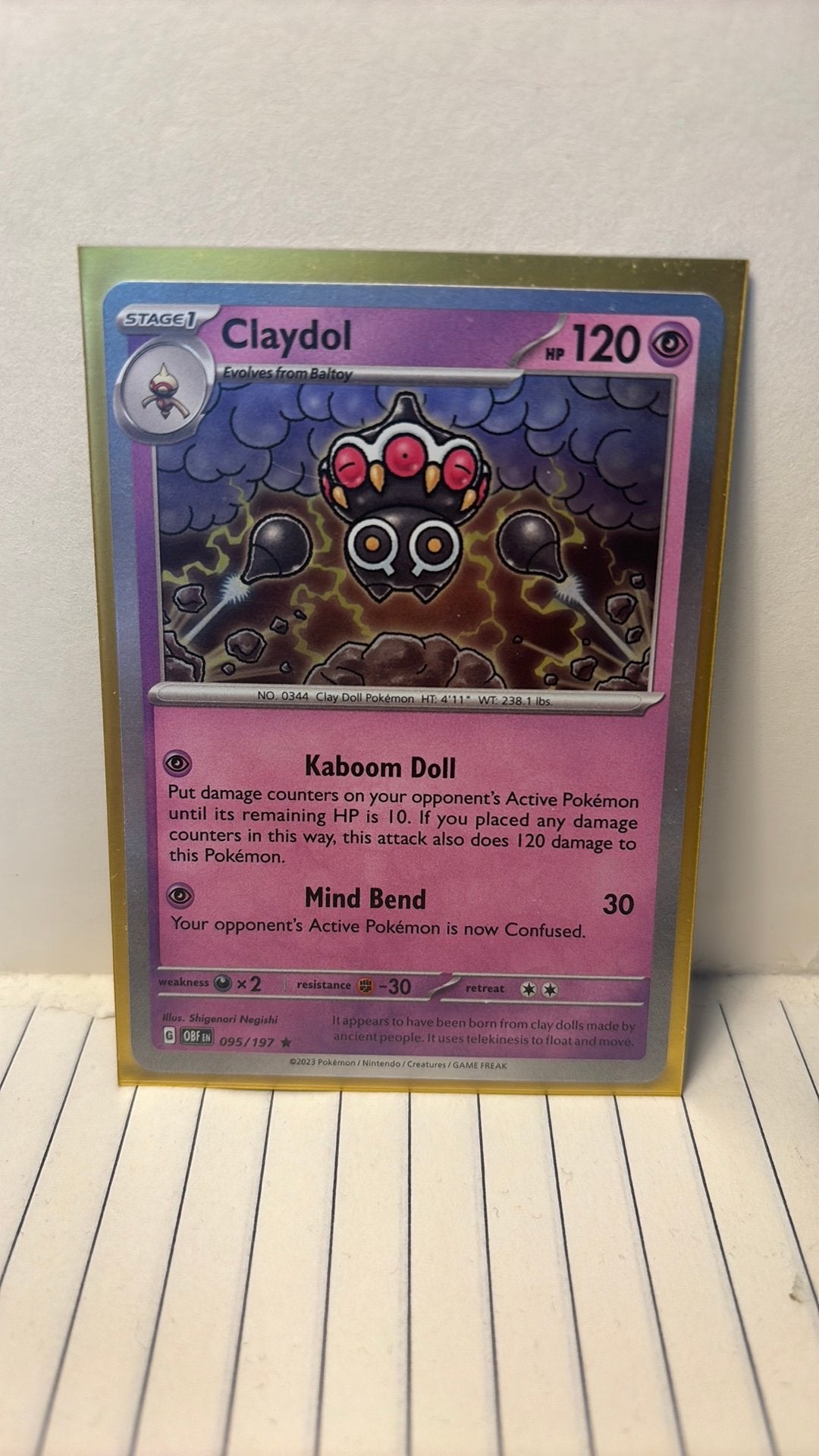 Claydol 095/197 obsidian flames holo pokemon kaart, Ophalen of Verzenden, Nieuw
