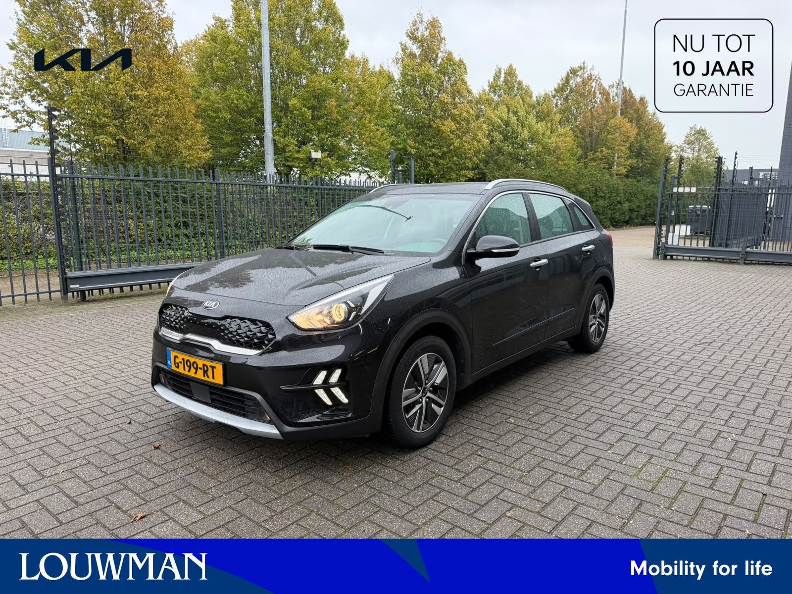 Kia Niro 1.6 GDi Hybrid DynamicLine | Trekhaak | (bj 2019), Gebruikt, Zwart, Zwart, 1390 kg