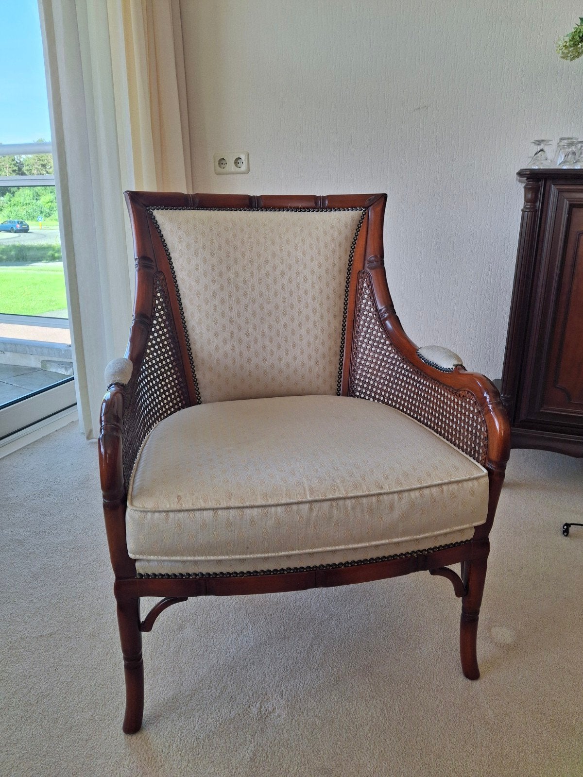 Klassieke fauteuil, Huis en Inrichting, Fauteuils, Ophalen, Gebruikt, Stof, 50 tot 75 cm