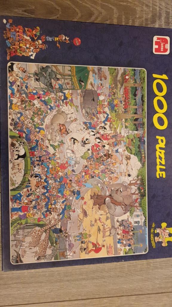 Puzzel, Jan van Haasteren  - Dierentuin Artis 1000 stukjes, Ophalen of Verzenden, 500 t/m 1500 stukjes, Zo goed als nieuw, Legpuzzel
