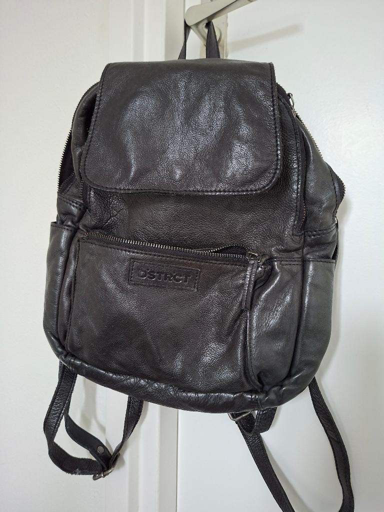 Leren rugzak, zwart, Ophalen, Zo goed als nieuw, Overige merken, 30 tot 45 cm