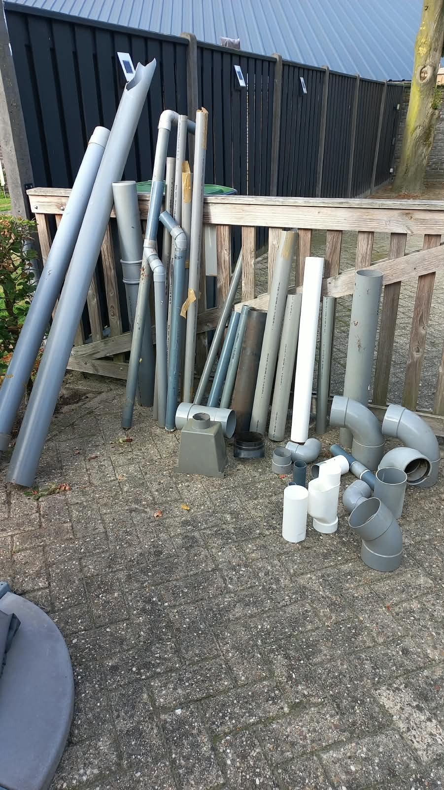 Partij PVC buizen en bochten, Ophalen, Afvoer, Gebruikt, Pvc