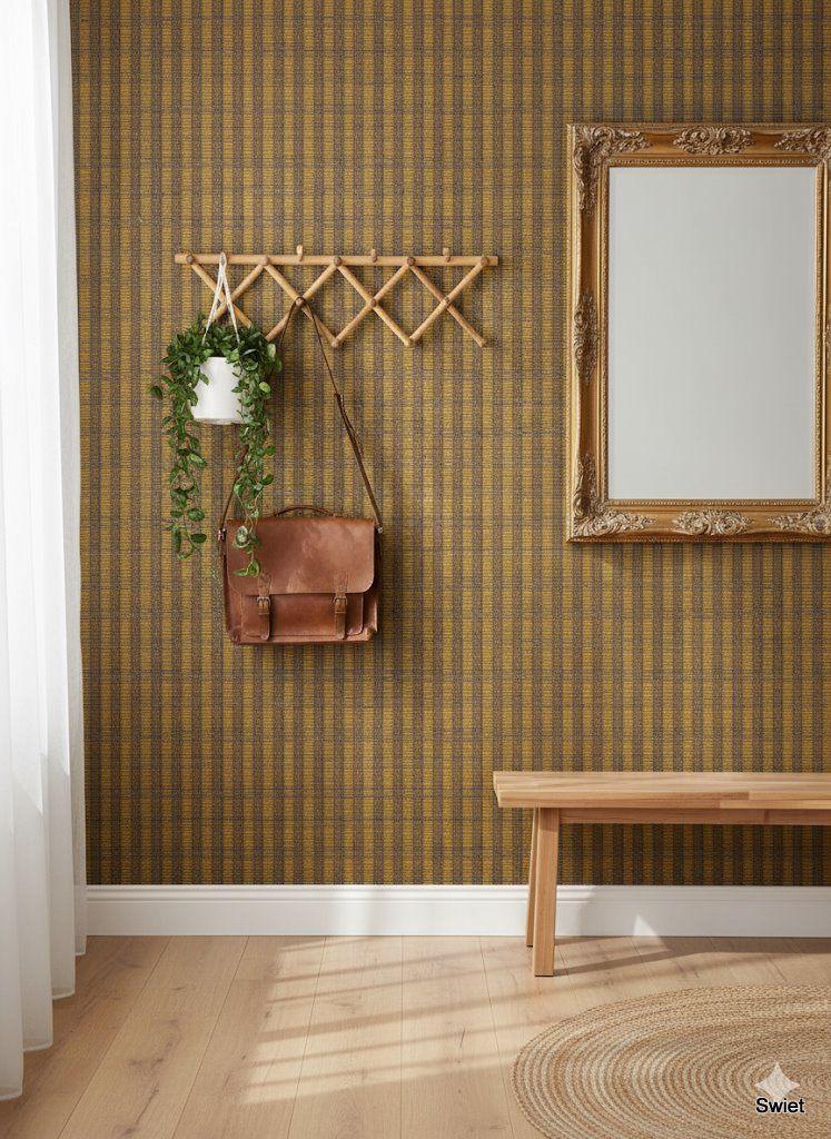 14187 Nadine Curry jute vintage behang burlap eco swiet, Verzenden, Bruin