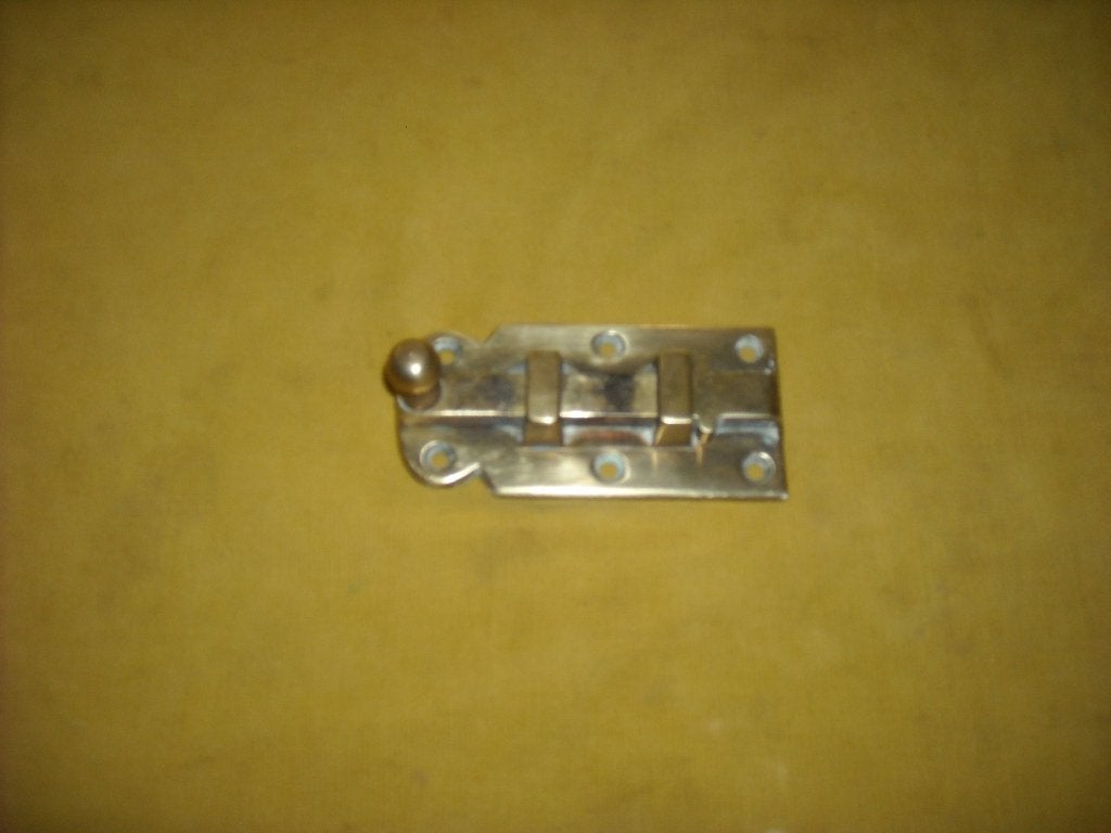 antieke messing deurschuif koper oude schuif deur knip, Ophalen of Verzenden