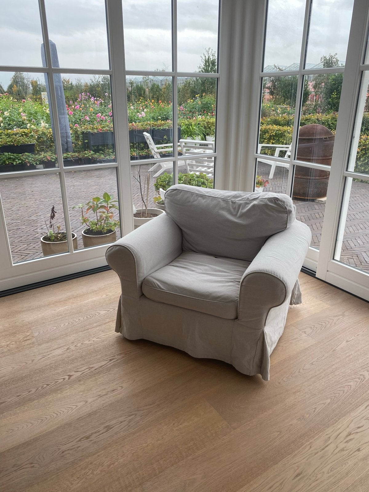 IKEA Ektorp Fauteuil Beige, Ophalen, Gebruikt, Stof, 75 tot 100 cm