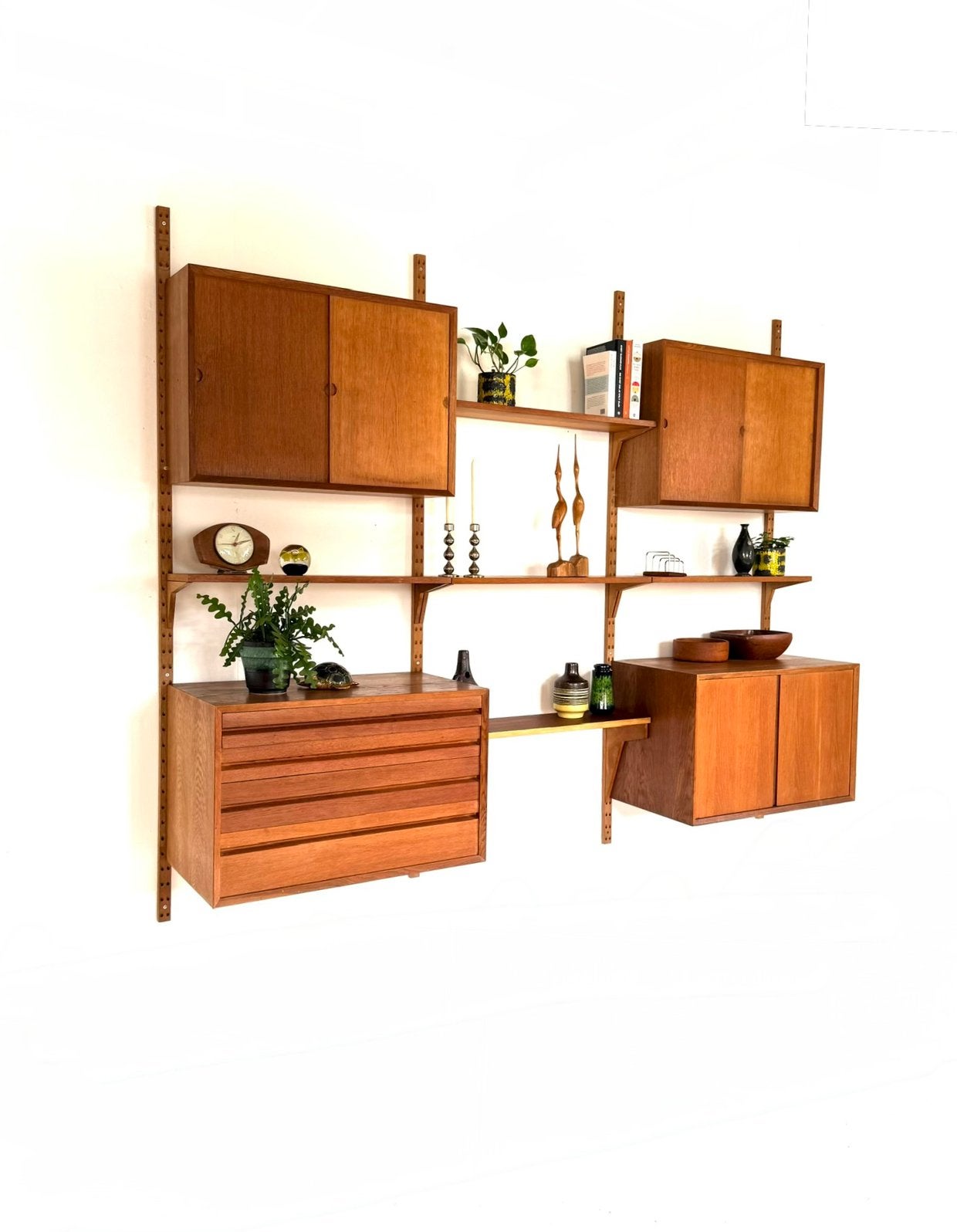Vintage modulair wandsysteem ‘CADO’, Poul Cadovius ‘60, 200 cm of meer, Eikenhout, Zo goed als nieuw, Poul Cadovius
