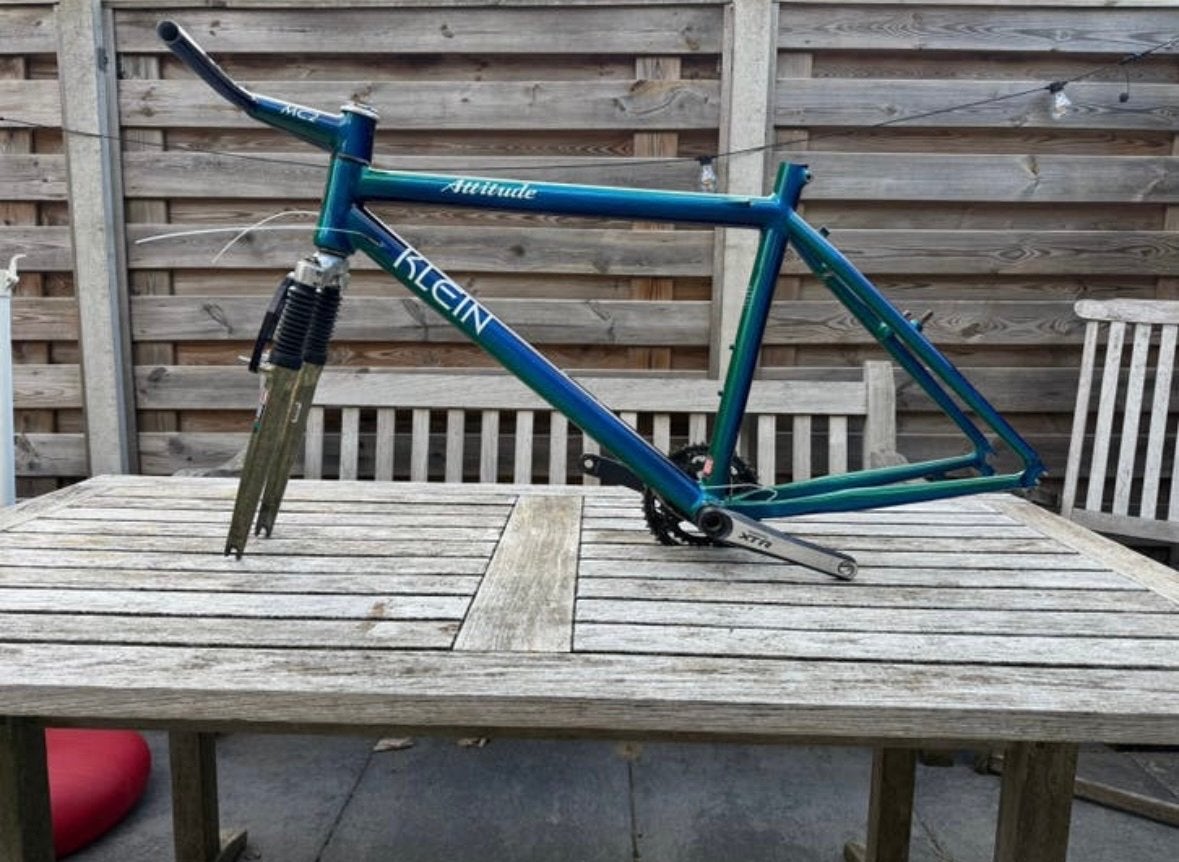 Retro 1994 Klein Attitude Sea & Sky frameset met MC2 & XTR, Fietsen en Brommers, Ophalen, Frame, Gebruikt, Aluminium