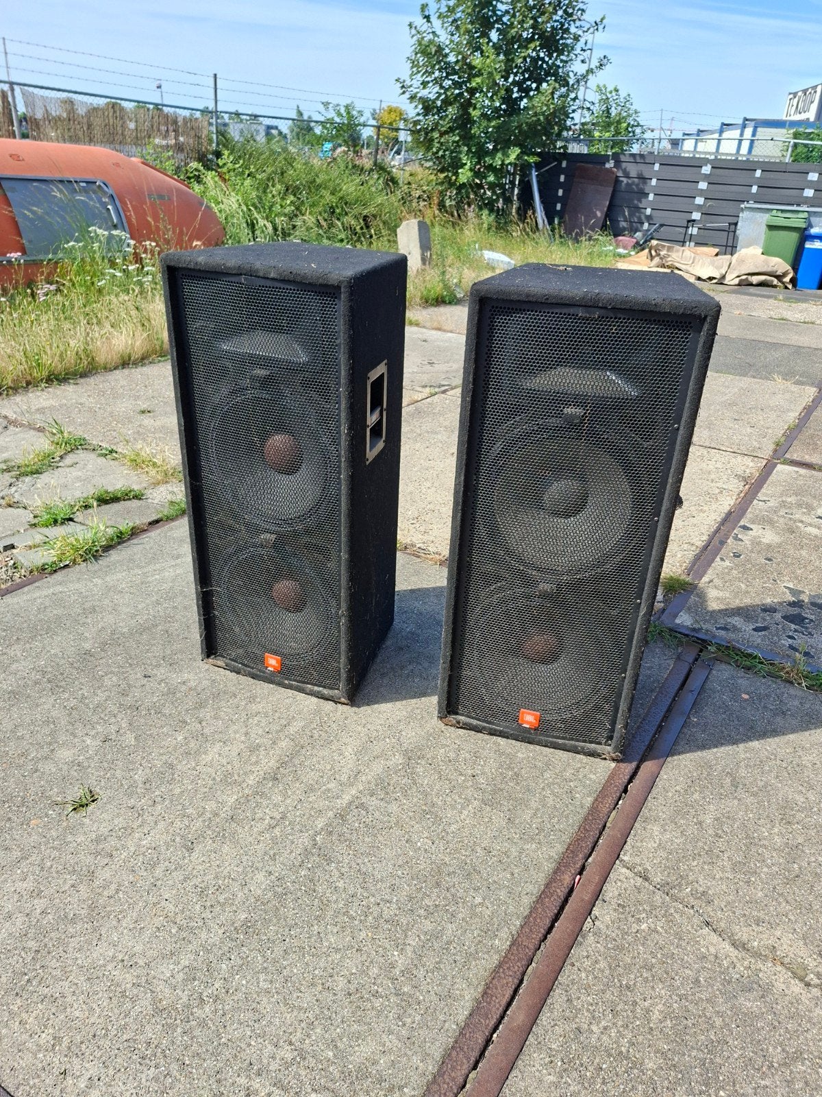 JBL JRX dubbel 15inch speakers, Ophalen, Gebruikt, Minder dan 500 watt, P.A.