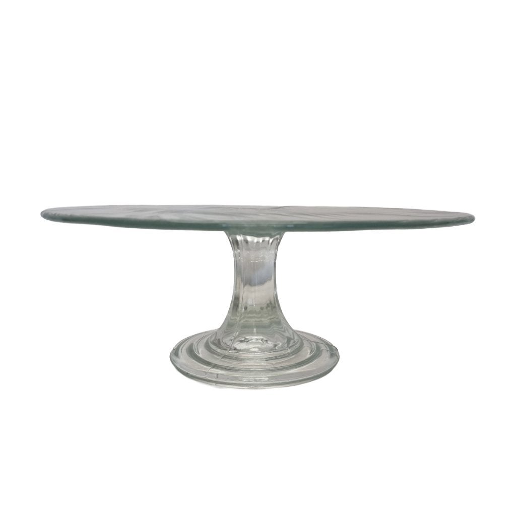 Vintage taartschaal op voet, Huis en Inrichting, Keuken | Servies, Zo goed als nieuw, Schaal of Schalen, Overige stijlen, Glas