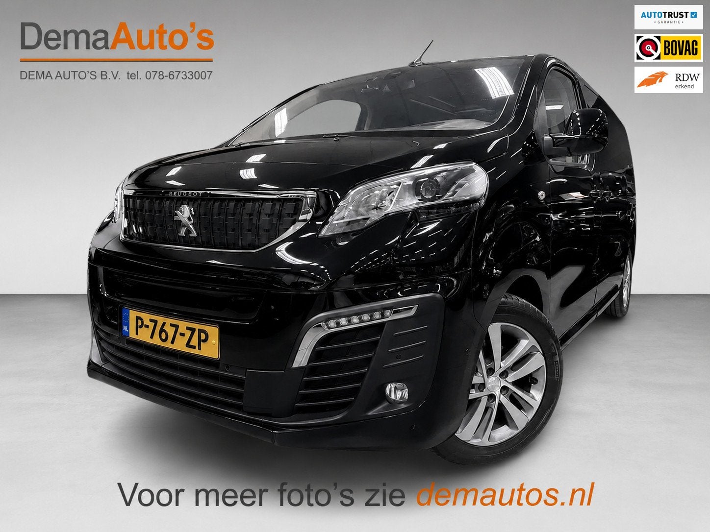 Peugeot E-Traveller Business VIP 8 PERSOONS PANO/MASSAGE-STO, Auto's, Gebruikt, Zwart, Overige carrosserieën, 110 €/maand