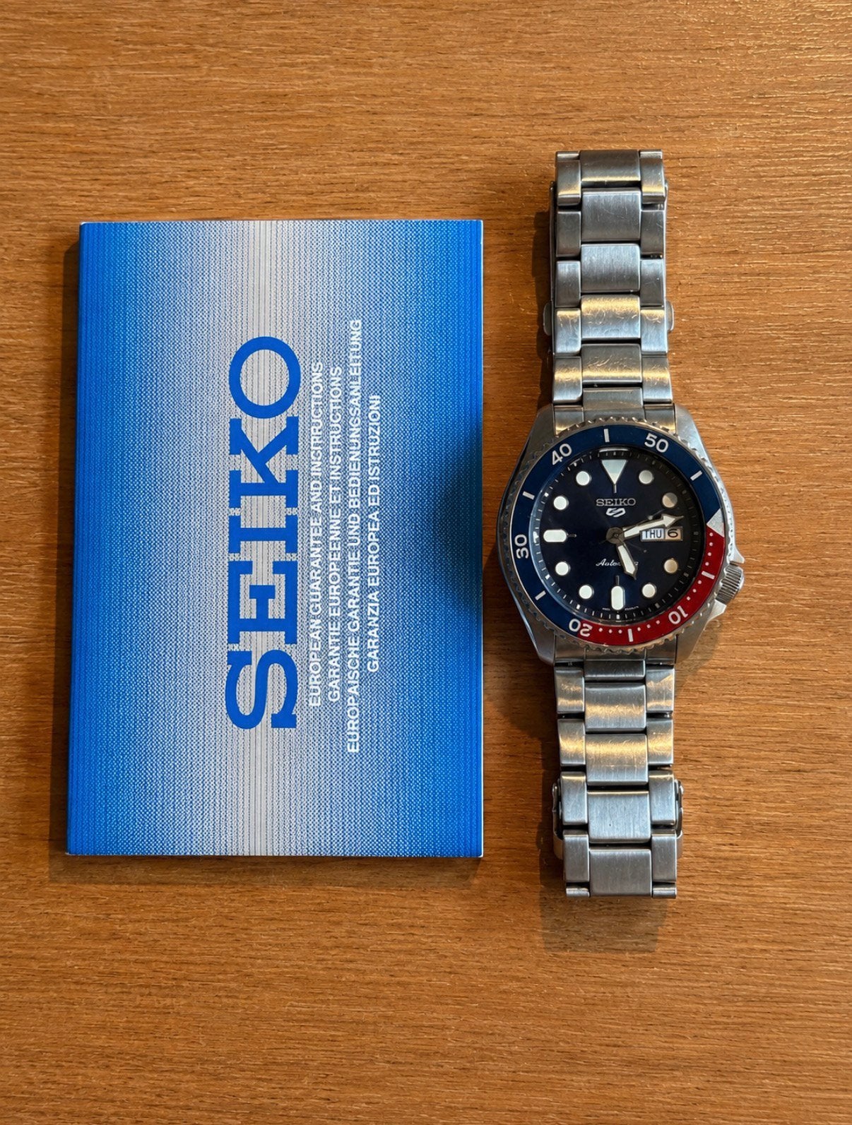 Seiko 5 Sports SRPD53K1 – Full Set – Zeer nette staat, Ophalen of Verzenden, Waterdicht, Zo goed als nieuw, Zwart