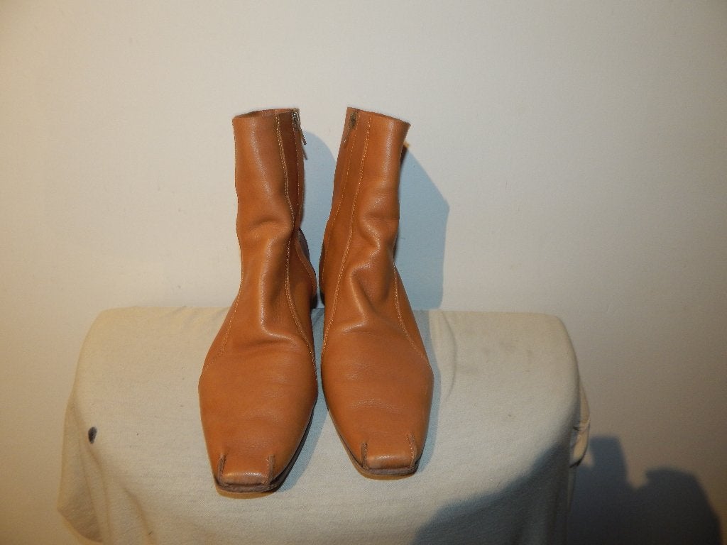 Rachel Comey cognac kleurige leren laarzen zacht leer 38, Bruin, Lage of Enkellaarzen, Gedragen, Rachel Comey
