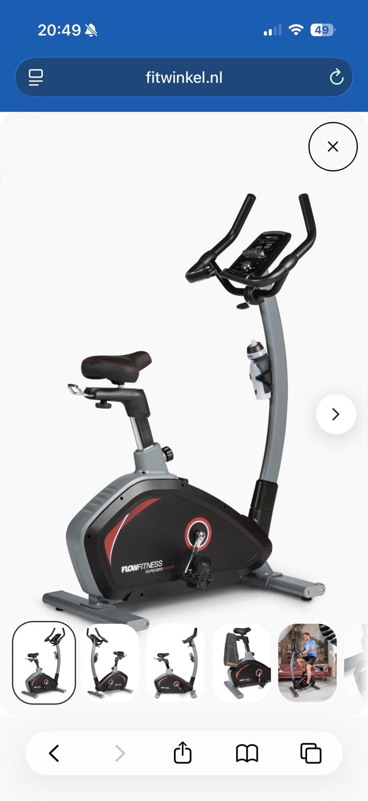 Te koop zgan hometrainer Flow fitness DHT2000, Ophalen, Zo goed als nieuw, Hometrainer