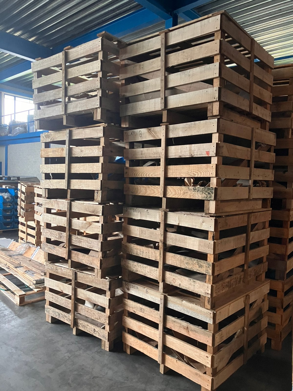 Houten palletkratten 105x105x70cm (50 stuks), Doe-het-zelf en Verbouw, Hout en Planken, Ophalen, Gebruikt, Minder dan 25 mm, Overige typen