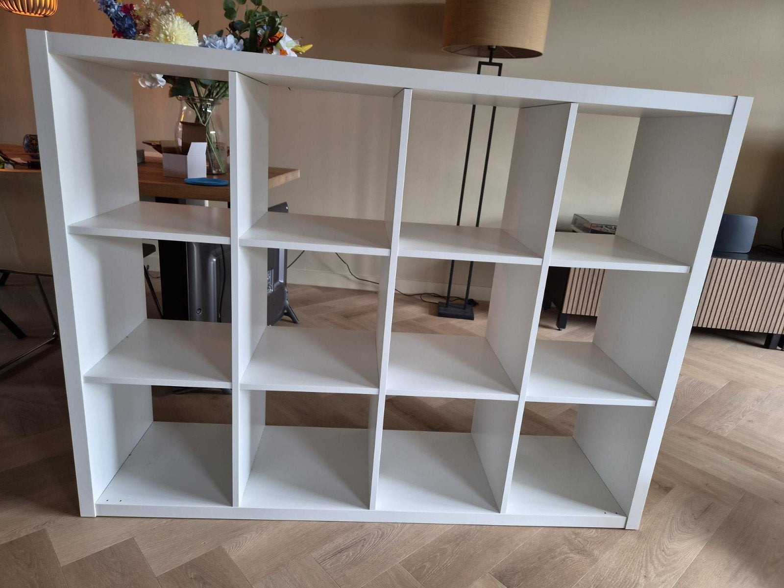 IKEA Kallax kast - Witte vakkenkast, Ophalen, Gebruikt, 100 tot 150 cm, 25 tot 50 cm