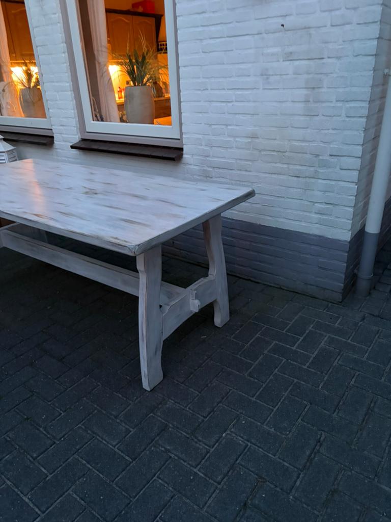 Eiken vintage tafel, Huis en Inrichting, Tafels | Eettafels, Ophalen, 50 tot 100 cm, Zo goed als nieuw, Vijf personen of meer