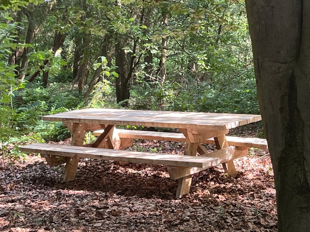 Kastanjehouten picknickbank 200 cm – Robuust en gemonteerd, Tuin en Terras, Ophalen, Nieuw, Rechthoekig, Hout