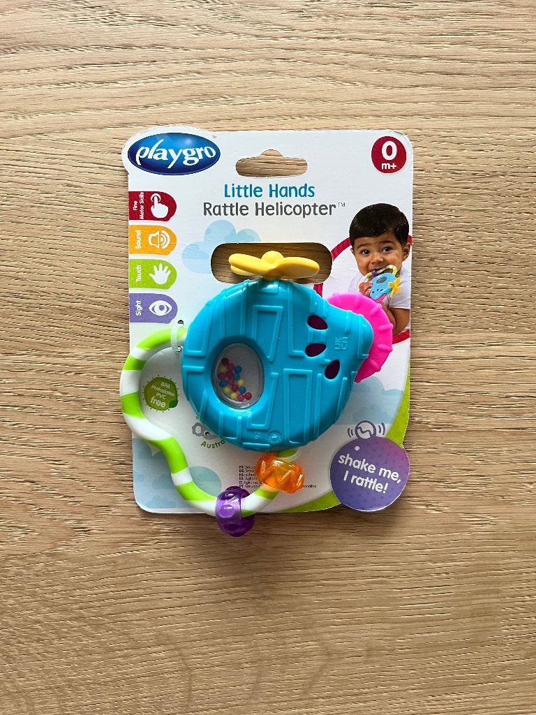 Playgro rammelaar helikopter, Ophalen of Verzenden, Nieuw, Rammelaar