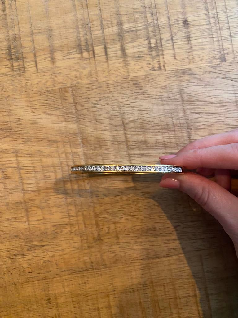Swarovski slavenarmband goud met steentjes, Ophalen, Zo goed als nieuw, Goud