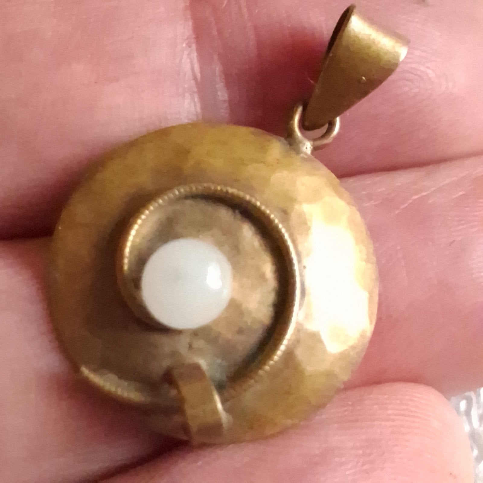 Hamerslag Koper 1930 Art Deco Hanger, Verzenden, Zilver, Overige materialen