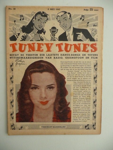 Vintage tijdschrift TUNEY TUNES - No. 40 van 6 mei 1947, Ophalen of Verzenden, Gebruikt, Boek, Tijdschrift of Artikel
