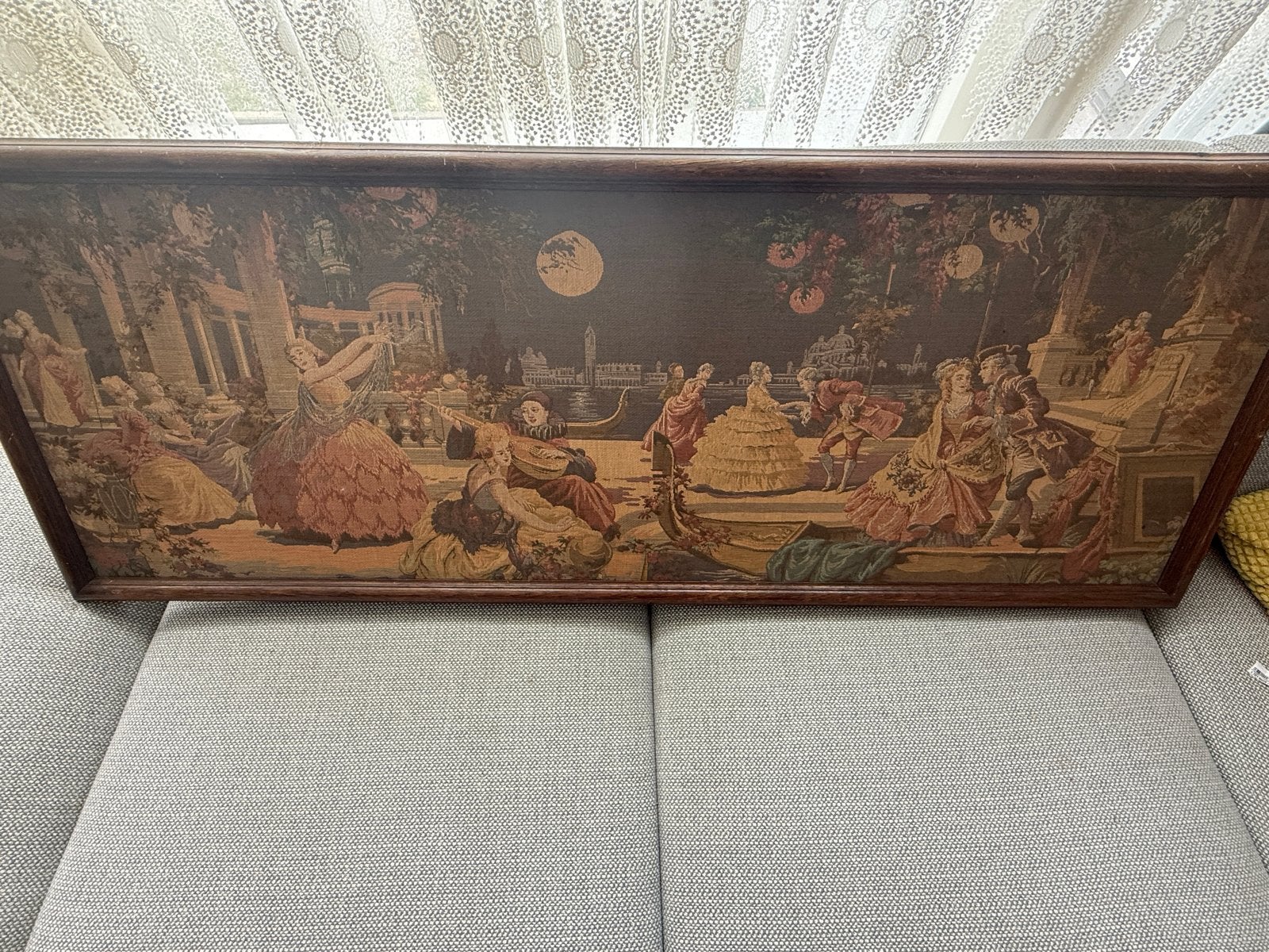 Vintage wandtapijt: Romantische scène in Venetië, Ophalen of Verzenden