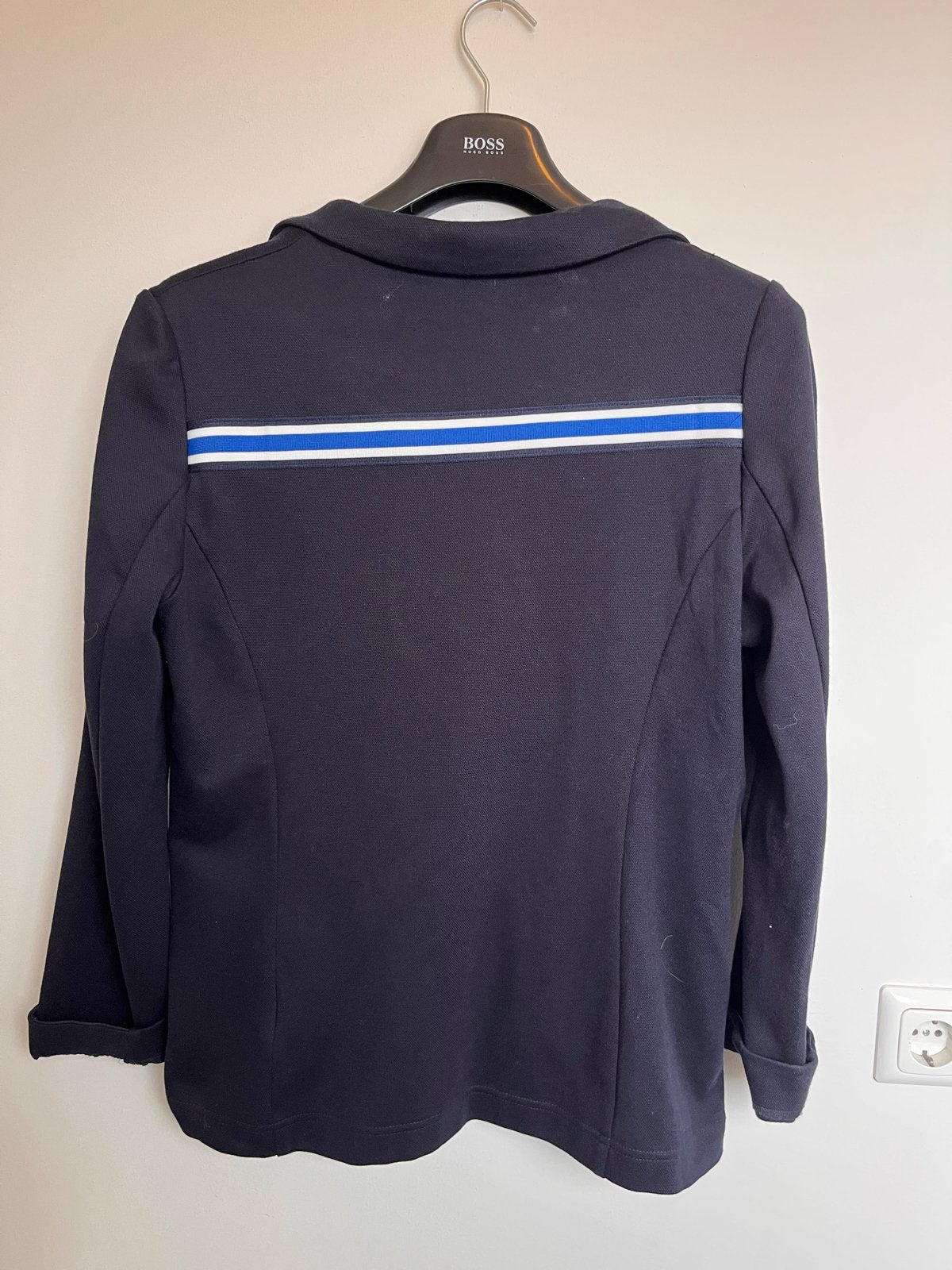 Opus Donkerblauw Jasje met Streepdetail, Maat 42/44 (L), Zo goed als nieuw, Jasje, Verzenden