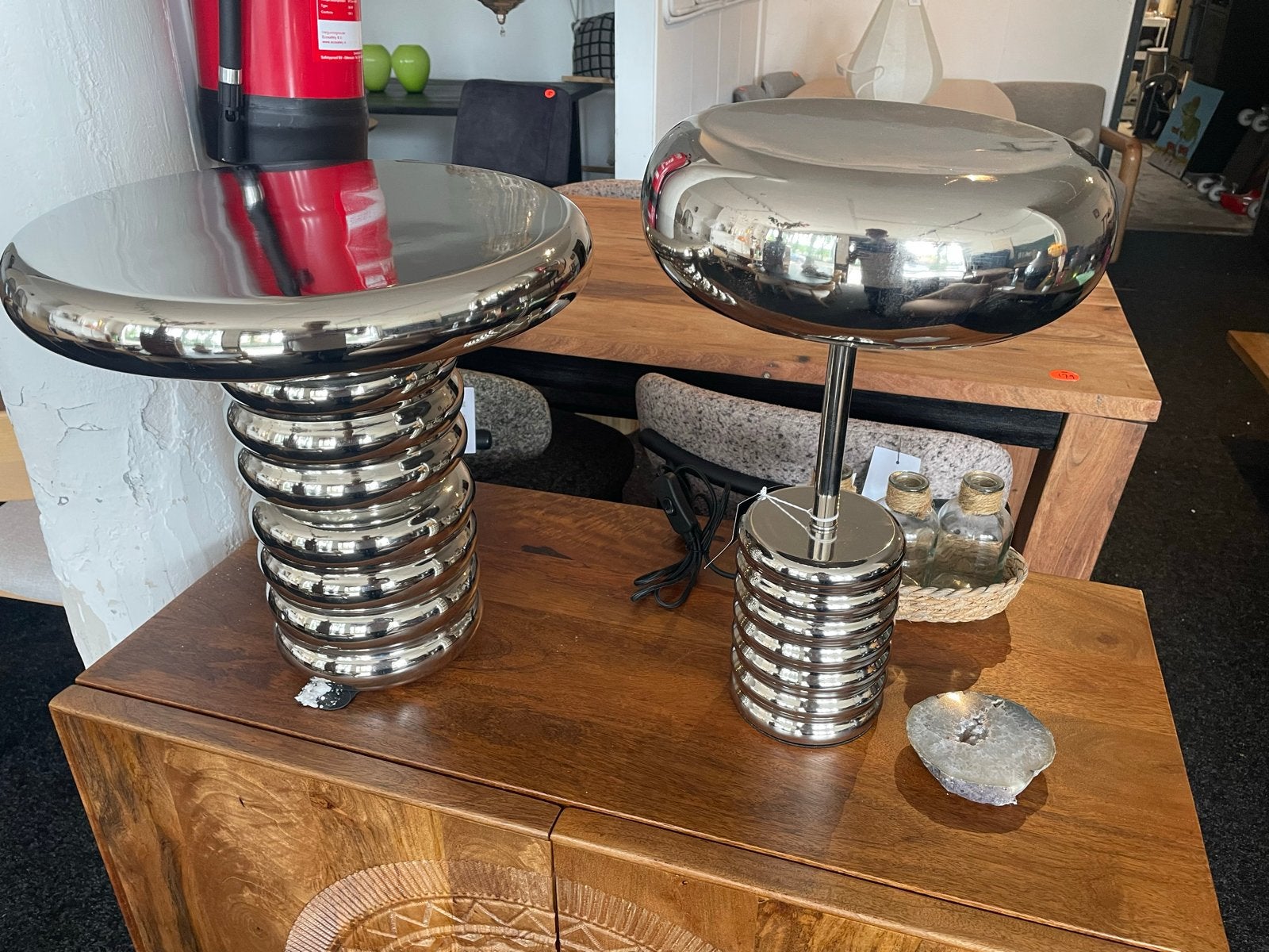 Moderne Chromen Tafellamp - 47cm Hoog, Ophalen, 47 cm, Nieuw, E27 (groot)