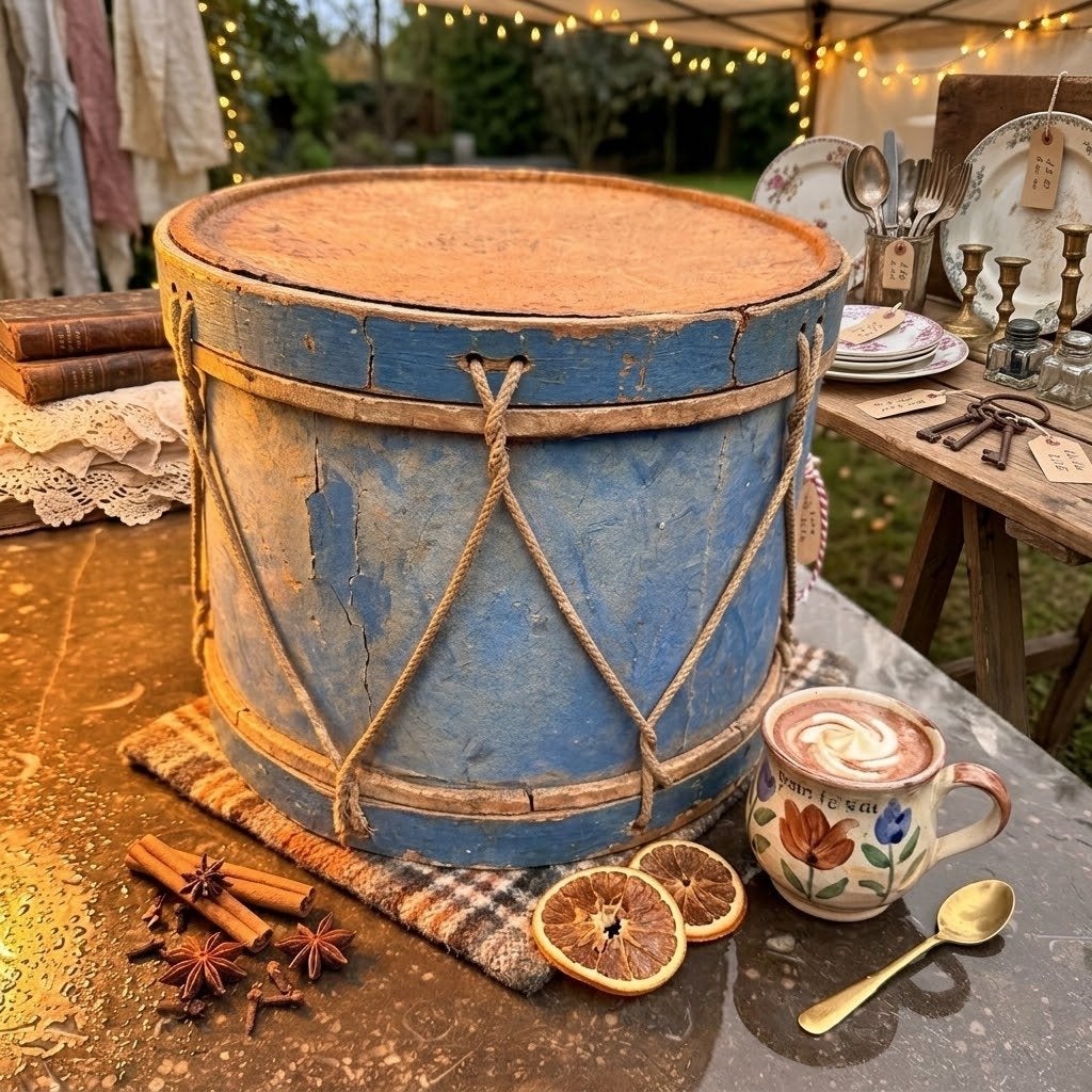 Vintage decoratieve trommel, Ophalen of Verzenden