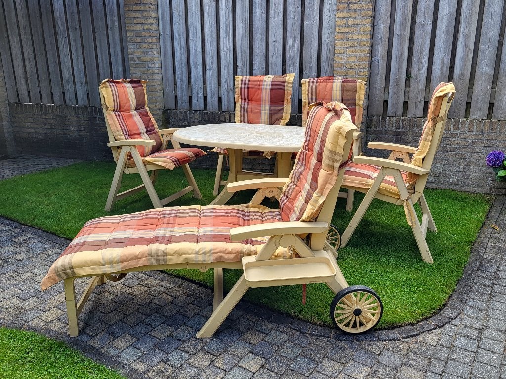 Hartman Prestige tuinset, Ophalen, 4 zitplaatsen, Kunststof, Gebruikt