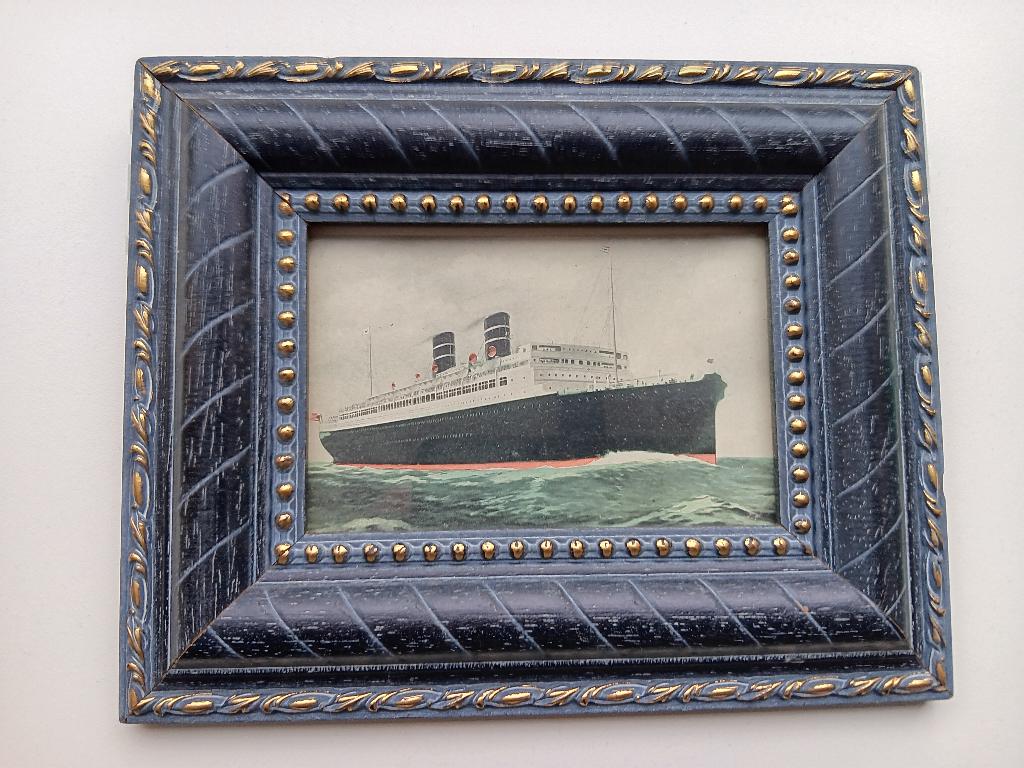 Ingelijste originele vintage ansichtkaart SS Morro Castle, Verzamelen, Scheepvaart, Gebruikt, Kaart, Foto of Prent, Verzenden