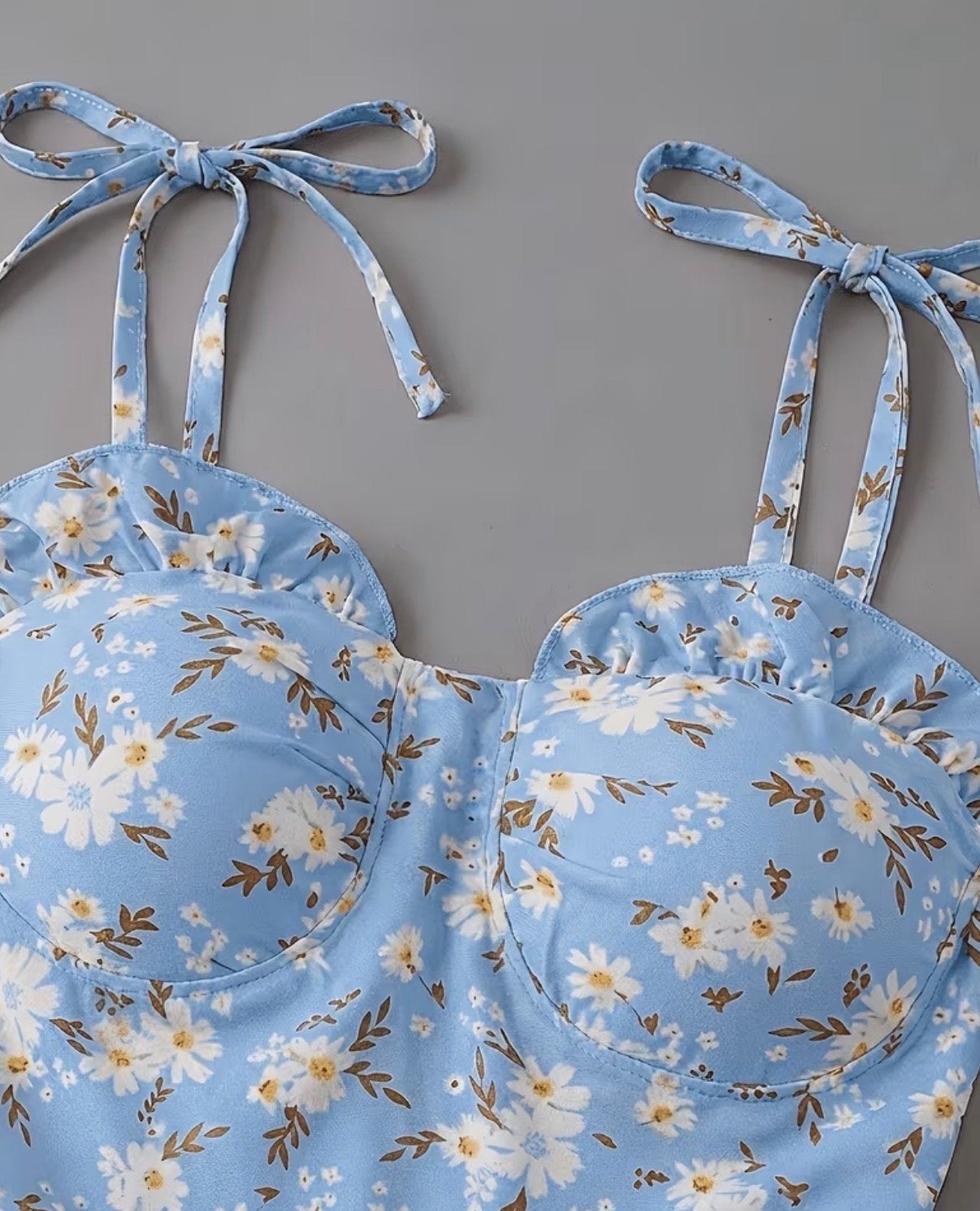 Zomerjurk Dames Maat M - Lichtblauw met Bloemenprint, Maat 38/40 (M), Blauw, Ophalen of Verzenden, Zo goed als nieuw