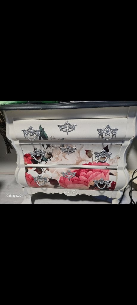 Buikkastje met Pioenrozen., Huis en Inrichting, Kasten | Ladekasten, Ophalen, Gebruikt, 50 tot 100 cm, 3 of 4 laden