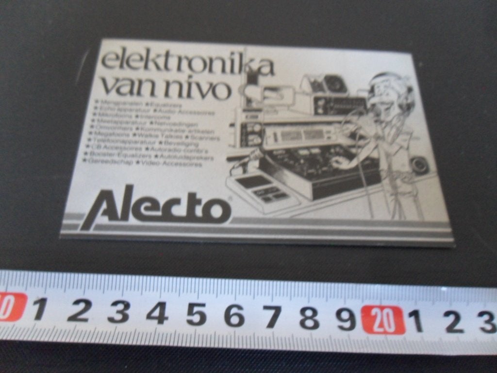 sticker Elektronika van nivo ALECTO PROFOON HESDO Den Bosch*, Verzamelen, Ophalen, Zo goed als nieuw